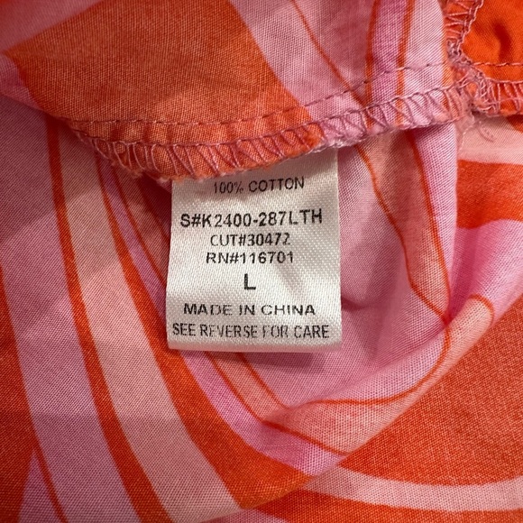 Karlie Women’s 70's Floral Button Cap Sleeve Blouse Large Pink Purple Orange - Picture 7 of 8